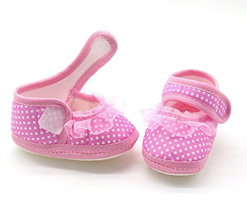 Zapatos de bebé niña princesa Bowknot antideslizante suela suave zapatos de niño pequeños zapatos de lunares punta cierre de velcro cálidos informales zapatos para aprender a andar Nuevo otoño 2021