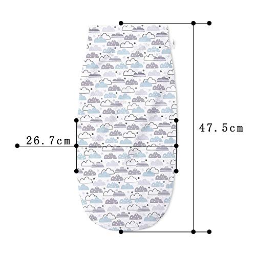 ZEVONDA Saco de Dormir para Bebé - 0.5Tog Verano Saco de Dormir de Algodón para Bebés Swaddle Manta Envolvente Cobija Unisex - Gris