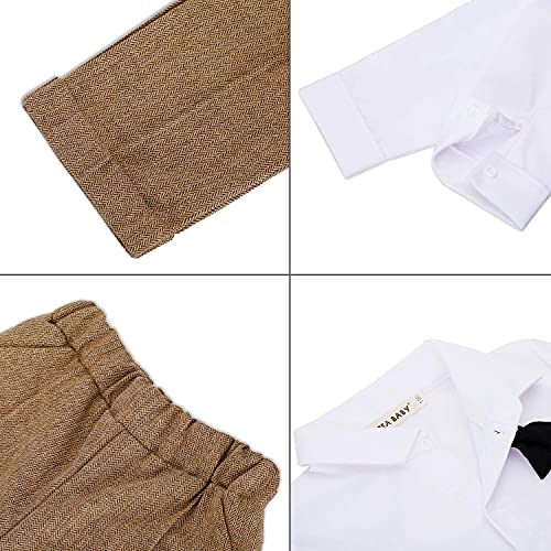 ZOEREA Bebé Chicos Conjunto de Conjunto Page Boy Trajes 4 Piezas Chaleco + Camisa + Pantalones + Chaqueta de la Boina Caballeros Boda Bautizo Conjuntos de Ropa