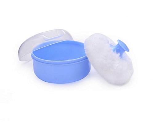 2 UNIDS (Azul + Rosa) Plástico Bebé Niño Cuidado piel Después baño Polvos sueltos Estuche Cara Cuerpo Talco Maquillaje Contenedor almacenamiento Contenedor Dispensador con esponja suave