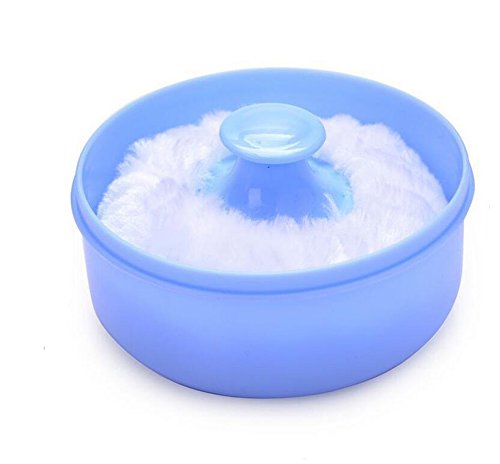 2 UNIDS (Azul + Rosa) Plástico Bebé Niño Cuidado piel Después baño Polvos sueltos Estuche Cara Cuerpo Talco Maquillaje Contenedor almacenamiento Contenedor Dispensador con esponja suave