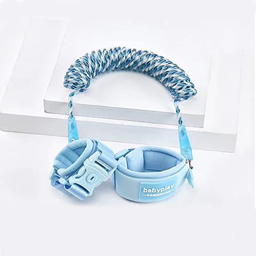 2.5M Cuerda de Tracción Niños,Pulsera Infantil Anti-Perdida Cinturón para Niños Anti-perdida Arnés de Seguridad para Niños con Serratura e Cintura,para Caminar Compras(Azul)