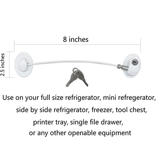 4 cierres de seguridad para niños para armarios y frigoríficos, con 8 llaves, cable de alambre estable, cerradura para frigorífico, sin taladrar, cajones de seguridad para bebés