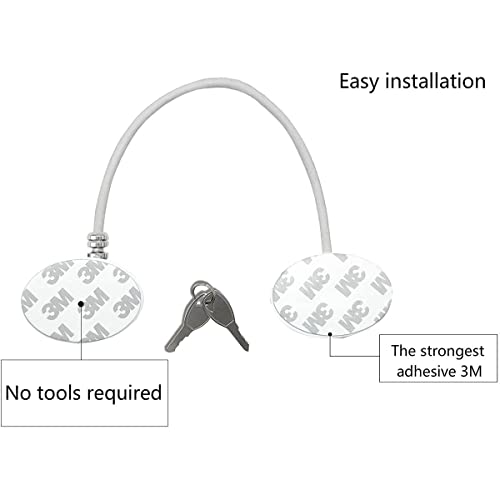 4 cierres de seguridad para niños para armarios y frigoríficos, con 8 llaves, cable de alambre estable, cerradura para frigorífico, sin taladrar, cajones de seguridad para bebés
