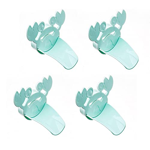 4 Piezas Alargador Grifo Niños, Extensor de Grifo para Niños, Extensor de Grifo para Niños Extensión Del Grifo para Niños Pequeños, Niños, Bebés, Patrón de Cangrejo (Verde)