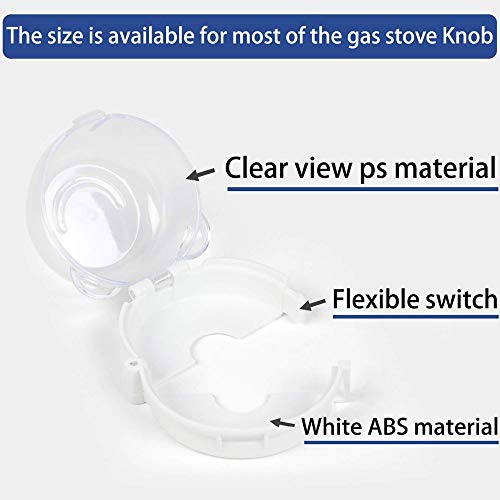 4 piezas Cubiertas de perillas de estufa Bebé Niños Horno de seguridad Gas Diseño universal grande Cerraduras protección perillas de estufa para interruptor infantil Cocina para niños Prueba bebé
