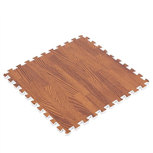 8 Piezas Espuma Play Esterilla,Grano de Madera Pespuntes Pad,Antideslizante Bebé Gateando Infantil Playing Entrelazado Suave Eva Suelo Puzzle Ejercer Alfombrillas para Gimnasio Fitness Esterilla Yoga