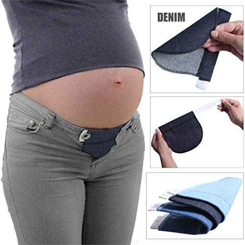 8 Piezas Extensores de Botones para Pantalones Elásticos de Maternidad Extensor de Cintura Ajustable