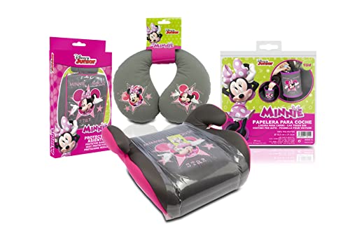 ABC PARTS Minnie - Pack accesorios para el coche con alzador, color rosa