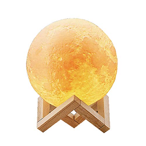 Abcsea novedad lámpara de luna 3d con 7 colores, cómodo lámpara de luna led 3d, Lámpara de luna romántica, 18 cm Luz de noche de romántico