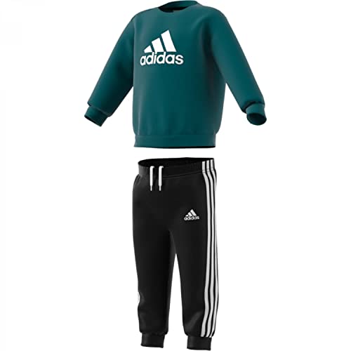 adidas I BOS Jog FT Set, Unisex Baby, Top:Legacy Teal/White Bottom:Black/White, 912M