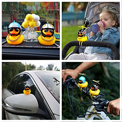 Adorno de Coche de Pato Amarillo Coche Rompevientos Patito Pequeño Pato Amarillo Decoración de Coche Accesorios de Coche Juguete de Pato de Goma para Decoración(3 Patos, 6 Pegamento Sin Rastro)