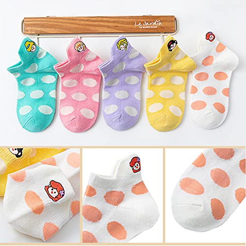 Aivtalk Niños Bebés 10 Pares de Calcetines Cortos Antideslizantes Calcetines de Verano Infantiles Lindo Transpirable Absorbente Desodorante - 1-3 Años