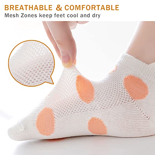 Aivtalk Niños Bebés 10 Pares de Calcetines Cortos Antideslizantes Calcetines de Verano Infantiles Lindo Transpirable Absorbente Desodorante - 1-3 Años