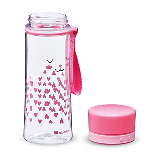 Aladdin My First Aveo Bunny Botella Agua Niños Colegio 0.35L Rosa – Amplia Abertura - Libre de BPA - Botellas de Agua Para Niños - Resistente a Manchas y Olores - Apta Para Lavavajillas