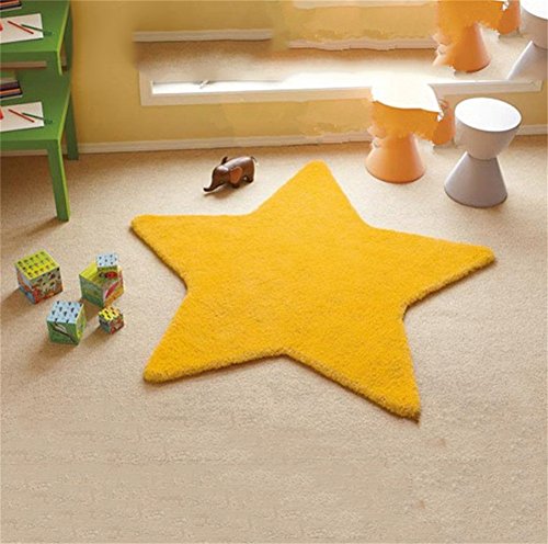 Alfombra Creativa de Pentagram para niños Alfombra de área Amarilla para Dormitorio de Entrada Habitación para niños (Alfombra Personalizable de Material acrílico) (Tamaño : 90cm)