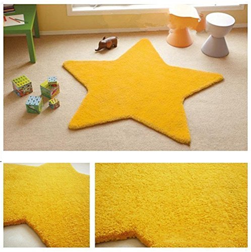 Alfombra Creativa de Pentagram para niños Alfombra de área Amarilla para Dormitorio de Entrada Habitación para niños (Alfombra Personalizable de Material acrílico) (Tamaño : 90cm)