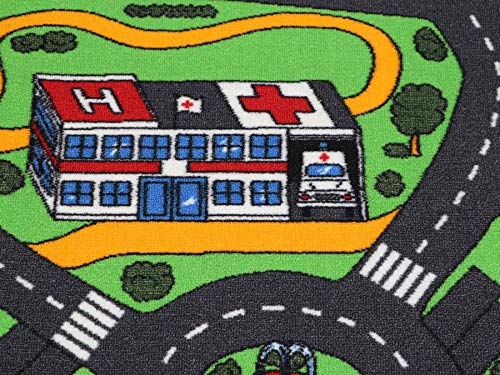 Alfombra Infatil CIUDAD 140cm x 200cm, Alfombra Coches Circuito | Alfombra Carretera Infantil de Juegos