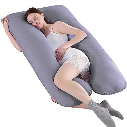 Almohada de Embarazo, Almohada Extragrande para Adultos, Almohada Corporal para Maternidad y Sleep Confort, Almohada en Forma de u , con Funda extraíble y Lavable