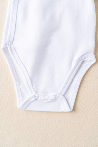 AMOMI Body Bebé Niño Niña Ropa Bebe Body Cruzado Primera Puesta Canastilla Para Recién Nacido Pack de 2 Pcs Colores Lisos para personalizar 0-3 Meses 100% Algodón (Blanco liso, 3 Meses)