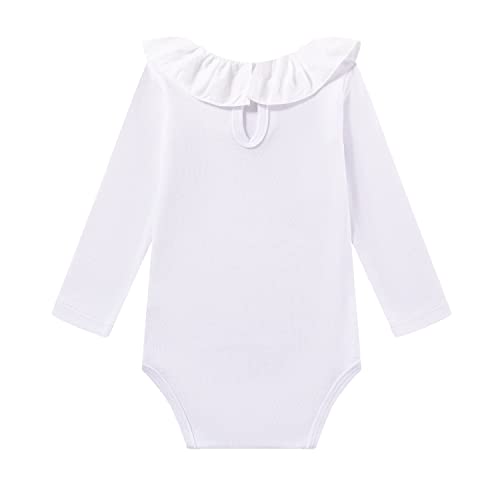 Amomí Body Cuello Batista Bebés Pack de 2 Pcs 9 Meses 100% Algodón (9 Meses, Blanco-Blanco)