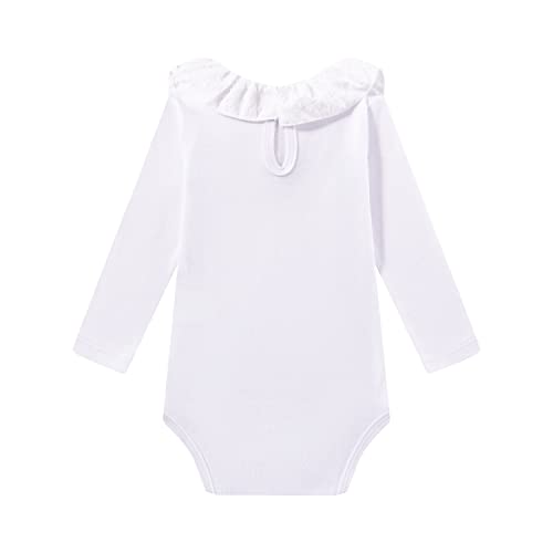 Amomí Body Cuello Batista Bebés Pack de 2 Pcs 9 Meses 100% Algodón (9 Meses, Blanco-Blanco)