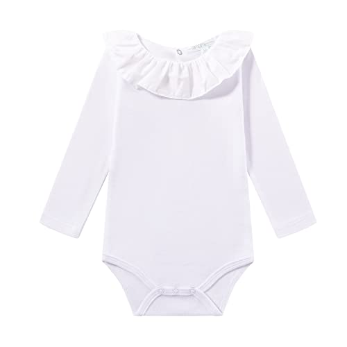 Amomí Body Cuello Batista Bebés Pack de 2 Pcs 9 Meses 100% Algodón (9 Meses, Blanco-Blanco)