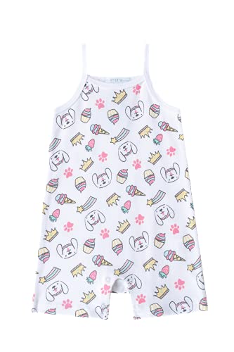 Amomí Pijama Manga Corta Bebé Niña Pelele Verano Bebé Niña Pack de 2 Pcs 24 Meses 100% Algodón (24 Meses, 21026+30, 24_Months)