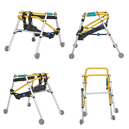 Andador , Andador Ligero y Plegable de Cuatro Ruedas con Andador con Asiento Acolchado para niños pequeños , niños , Adolescentes con Necesidades Especiales , parálisis Cerebral: Duradero , Altura a