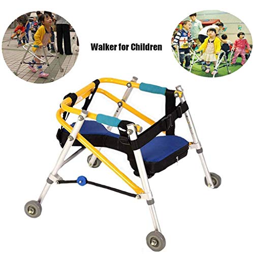 Andador , Andador Ligero y Plegable de Cuatro Ruedas con Andador con Asiento Acolchado para niños pequeños , niños , Adolescentes con Necesidades Especiales , parálisis Cerebral: Duradero , Altura a