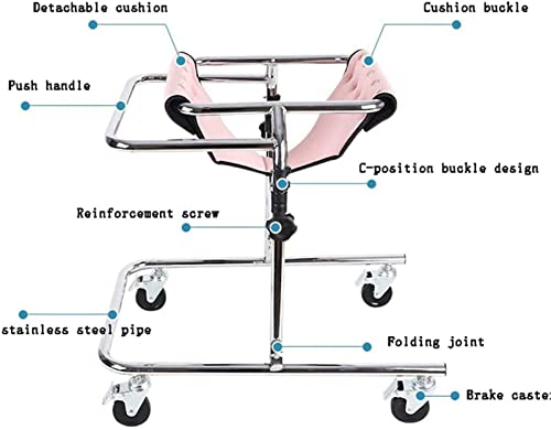 Andador Ligero de Cuatro Ruedas, Carrito Para Niño, Altura Ajustable/Antivuelco/Firme/Estable, Para Niños Pequeños, Niños, Adolescentes con Necesidades Especiales, Parálisis Cerebral ( Color : Pink )