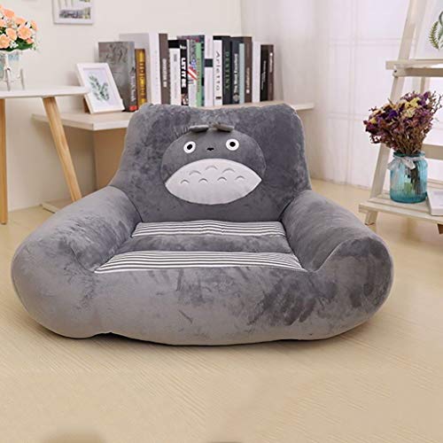 Animados Silla para niños, Suave Cómoda Bolsa De Frijoles Niño Niña Sillón Sofá Mini Asiento 7 Colores (Color : Gray, Size : 70×55×44cm)