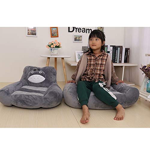 Animados Silla para niños, Suave Cómoda Bolsa De Frijoles Niño Niña Sillón Sofá Mini Asiento 7 Colores (Color : Gray, Size : 70×55×44cm)