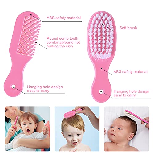 Apark Neceser Bebe Recien Nacido - Kit de aseo para bebés Artículos esenciales para el cuidado del bebé con juego de manicura, termómetro, Ideal para recién nacidos, bebés, niños - 15 Piezas (Rose)