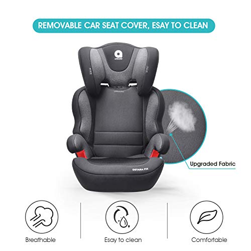 APRAMO OSTARA FIX Silla de Cohce Grupo 2/3 con Connector ISOFIX Infantil Asiento de Automóvil para Niños de 15 a 36kgs (Negro fantasma)