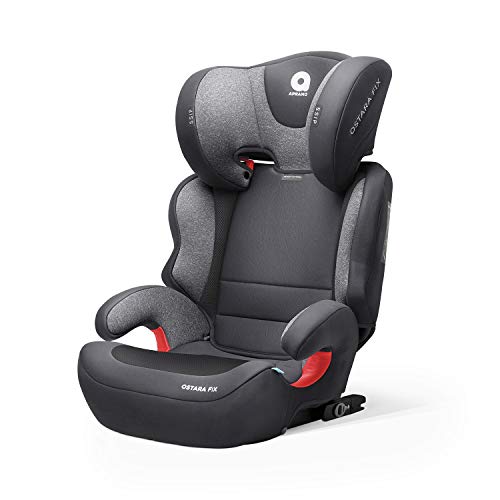 APRAMO OSTARA FIX Silla de Cohce Grupo 2/3 con Connector ISOFIX Infantil Asiento de Automóvil para Niños de 15 a 36kgs (Negro fantasma)