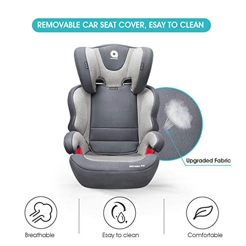 APRAMO OSTARA FIX Silla de Cohce Grupo 2/3 con Connector ISOFIX Infantil Asiento de Automóvil para Niños de 15 a 36kgs (Plata satinada)