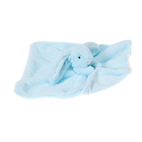 Apricot Lamb Manta de Seguridad de Albaricoque y Cordero con Peluche, diseño de Animales de Peluche, Conejito Azul Claro