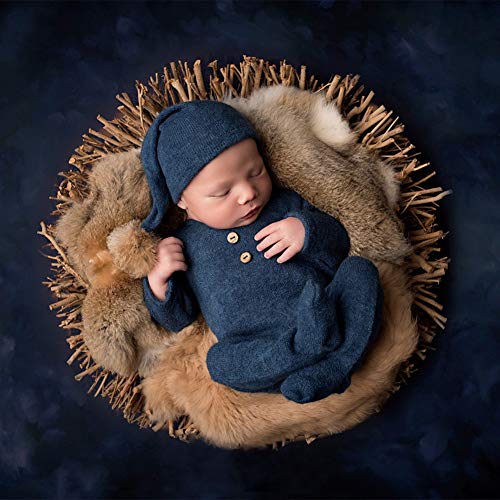 Asudaro Sombrero para fotografía de bebé, para bebés de 0 a 3 meses, color blanco