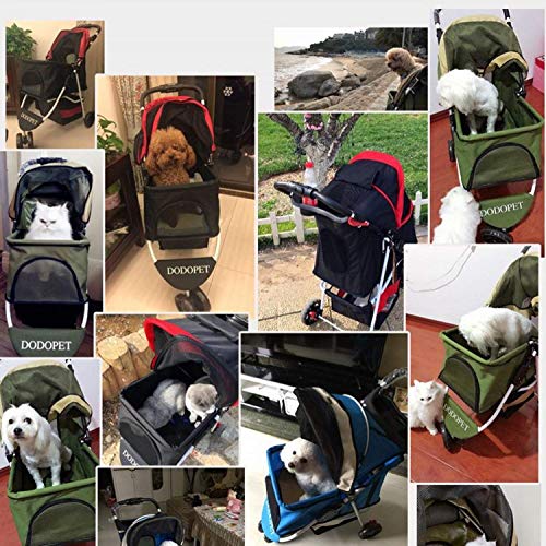 Baby Bites SafeSmall Medium Pet Travel Stroller Cat Buggy Dog Cochecito de bebé gram Trolley Puppy Jogger Carrier 3 Ruedas (Color: Verde)