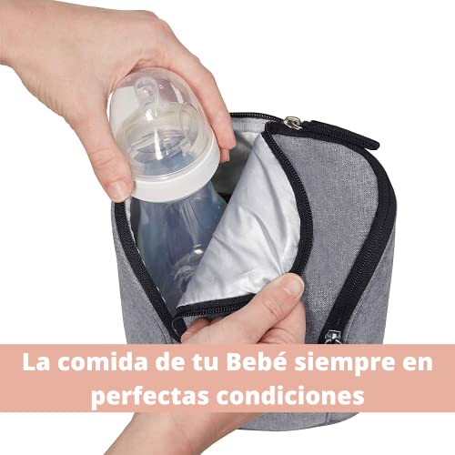 Baby Case - Ten Siempre Lista la Comida de tu Bebé en Verano e Invierno | Bolsa Isotérmica para Dos bibes | con Enganche para Tener Las Manos Siempre Libres | Prepara el bolsito en casa y olvidate.