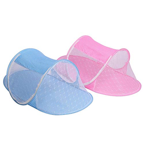 Baby Infant Bed Canopy Mosquito Net, plegable Baby Infant Pop Up Crib Cradle Anti-Bug Tienda Mosquito Mesh Net Portátil Nursery Bed Cuna Canopy Travel Bed Play Shades(rosa)