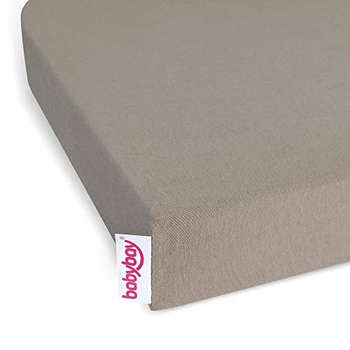 Babybay sábana bajera ajustable Jersey Deluxe para el modelo Original, turrón, 81 x 43 cm (1 unidad)