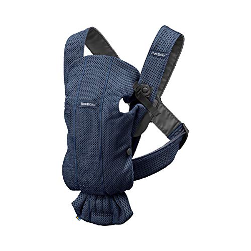 BABYBJÖRN Mochila Porta Bebé Mini, 3D Mesh, Azul marino