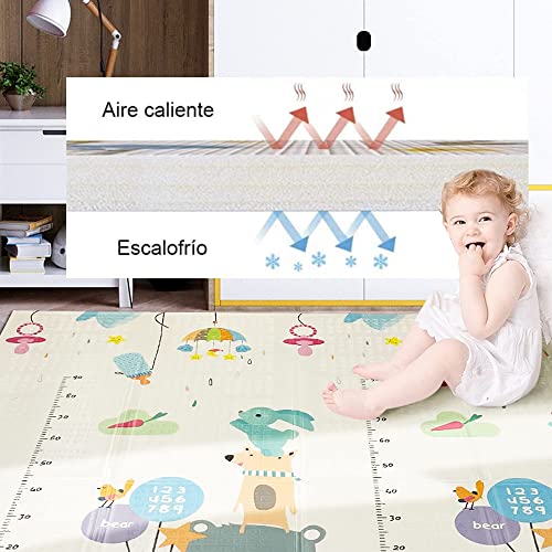 Bamitus - Alfombra de Juegos Reversible de dos Caras Plegable, Material XPE, Colchoneta infantil Impermeable, No tóxico, Acolchado antideslizante (Princesa, 180x200x1 cm)