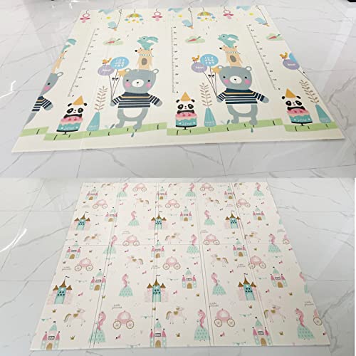 Bamitus - Alfombra de Juegos Reversible de dos Caras Plegable, Material XPE, Colchoneta infantil Impermeable, No tóxico, Acolchado antideslizante (Princesa, 180x200x1 cm)