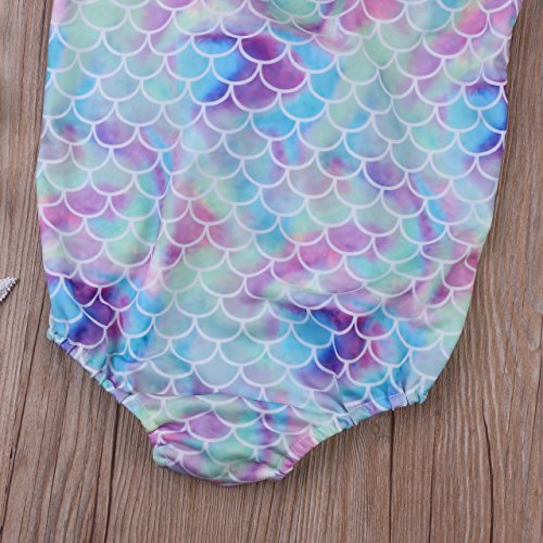 Bañador entero de baño para niña recién nacida de verano con sirena, princesa en la playa, piscina, bikini Swimsuit Baby Girl (0 – 4 años) turquesa 18-24 Meses