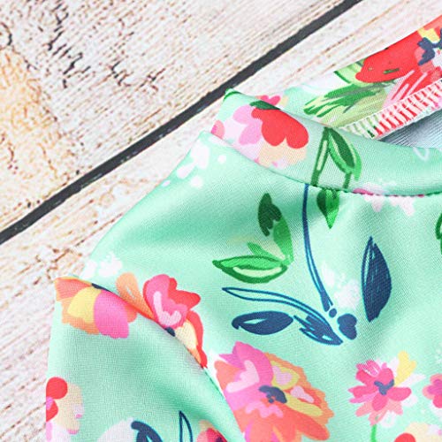 Bañador para Bebé Niñas,Protección Solar Traje de baño Bebes Niñas Infantil bañador de Natación Piscina Floral bañadores de una Pieza Verde 6-9 Meses