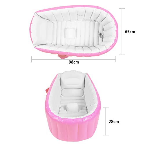 Bañera Hinchable Bebe Bañera Inflable Bebe Bañeras Hinchables Bebe Bañera Hinchable para Ducha con Bomba de Aire y Gorro de Ducha para Bebés, Recién Nacidos, Niños y Niñas