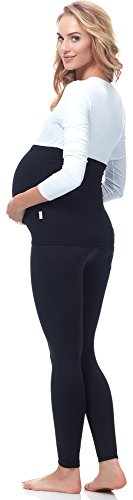 Be Mammy Bandas de Maternidad del Vientre Pack de 2 para Mujer 169 (Negro/Blanco, 40/42)